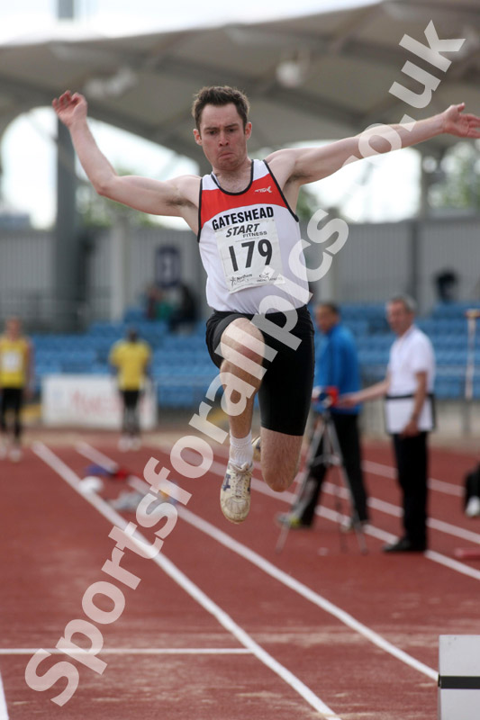 John Stacey (Gateshead Harriers) senior long jump, Northern Championships, Sport City, Manchester